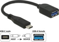 Delock 65684 USB 3.1 Type-C M - USB F Adapterkábel 0.1m Fekete