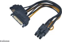 Akasa 2x SATA - 6pin PCIe Adapterkábel 15cm