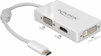 Delock USB-C apa > (VGA / HDMI / DVI) anya Adapter - Fehér