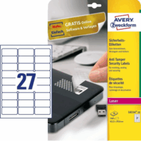Avery Zweckform 63,5 x 29,6 mm Biztonsági Etikett Címke (540 db / csomag )