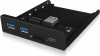 IcyBox IB-HUB1417-I3 USB 3.0 HUB (2+1 port) + Kártyaolvasó Fekete