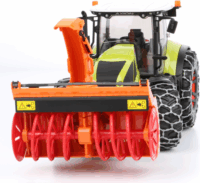 Bruder Claas Axion 950 traktor hólánccal és hómaróval Zöld/Piros