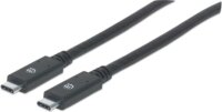 Manhattan USB3.1-C - USB3.1-C Adat- és töltőkábel 2m - Fekete