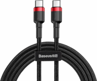 Baseus Cafule USB-C apa - USB-C apa Adat- és töltőkábel 2m - Fekete/Piros