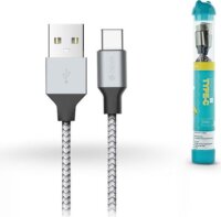 Devia Tube USB-A apa - USB-C apa Adat- és töltőkábel 1m - Fekete/Ezüst