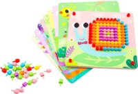 Tooky Toy Színes állatkás pötyi kirakós fatáblán