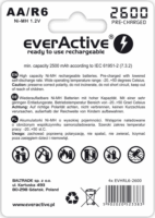 everActive Professional Line R6 AA 2600 mAh Ni-MH Elem (4 db / csomag)