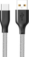 Cellect Szövetborítású USB apa - USB-C apa Adat- és töltőkábel 1m - Szürke