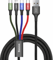 Baseus Fast 4in1 USB-A apa - (Lightning+USB-C+2xMicroUSB) apa Adat- és töltőkábel 1.2m - Fekete