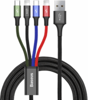 Baseus Fast 4in1 USB-A apa - (2xLightning+USB-C+MicroUSB) apa Adat- és töltőkábel 1.2m - Fekete