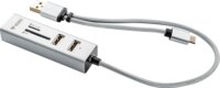 Yenkee YHC 103SR USB 2.0 HUB + kártyaolvasó (3 port) Fehér