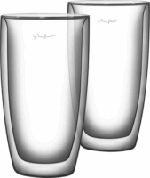Lamart VASO 380ml Latte Dupla Falú Üveg Pohár Szett 2 Darabos