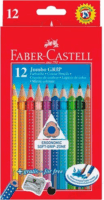 Faber-Castell Jumbo Grip Háromszögletű Színesceruza készlet (12 szín + hegyező)