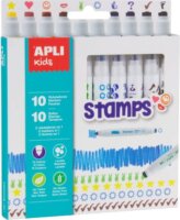 Apli Duo Stamps 7,5mm Filctoll készlet és nyomda - 10 különböző szín és minta