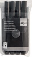 Sigel 1-3 mm Alkoholos marker készlet (4 db) - Fekete