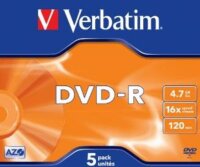 DVD-R 4.7 GB, VERBATIM, 16x, normál tokban (AZO)