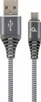 Gembird Prémium USB-A apa - USB-C apa Adat- és töltőkábel 2m - Szürke/Fehér