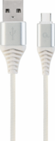Gembird Prémium USB-A apa - USB-C apa Adat- és töltőkábel 2m - Ezüst/Fehér