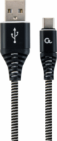 Gembird Prémium USB-A apa - USB-C apa Adat- és töltőkábel 2m - Fekete/Fehér