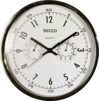 Secco S Falióra páratartalom mérővel és hőmérővel - Fehér/Króm