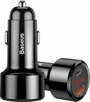Baseus Magic Series PPS Autós USB-A + USB-C gyorstöltő digitális kijelzővel 45W Fekete