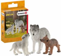 Schleich Farkas anya kölykökkel figura