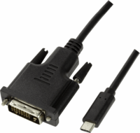 LogiLink USB-C apa - DVI apa Összekötő kábel 3.0m - Fekete