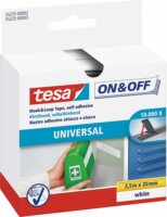 Tesa On&Off 20mm x 2,5m Öntapadós tépőzár - Fehér