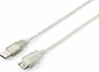 Equip USB 2.0 hosszabbító kábel, AM- AF 3m, kettős árnyékolás, átlátszó