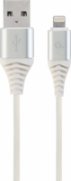 Gembird Premium USB apa - Lightning apa Adat- és töltőkábel 2m - Ezüst/Fehér