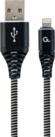 Gembird Premium USB apa - Lightning apa iPhone töltőkábel 1m - Fekete/Fehér