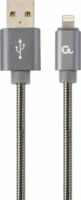 Gembird Premium USB apa - Lightning apa Adat- és töltőkábel 2m - Metál szürke