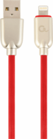 Gembird Premium rubber USB apa - Lightning apa Adat- és töltőkábel 2m - Piros