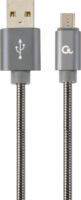 Gembird Premium USB apa - MicroUSB apa Adat- és töltőkábel 2m - Metál szürke