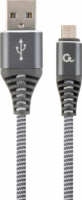 Gembird Premium USB apa - MicroUSB apa Adat- és töltőkábel 1m - Szürke/Fehér