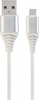 Gembird Premium USB apa - MicroUSB apa Adat- és töltőkábel 2m - Ezüst/Fehér