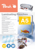 Peach PP525-03 125 micron A5 fényes lamináló fólia (100 db / csomag)