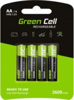 Green Cell GR01 Ni-MH 2600mAh Újratölthető AA HR6 Ceruzaelem (4db/csomag)