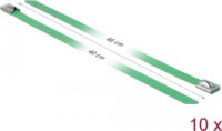 Delock 18807 Rozsdamentes Acél Kábelkötegek 0.4m Zöld - 10 db