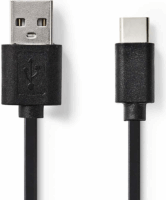 Nedis USB-C apa - USB-A apa Adat- és töltőkábel 0.1m - Fekete