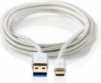 Nedis USB-C apa - USB-A apa Adat- és töltőkábel 1m - Alumínium