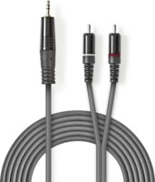 Nedis JACK - 2 RCA kábel 1,5m (3,5 mm jack apa - 2 db RCA apa)