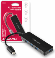Axagon HUE-G1C USB-C Slim Hub (4 port) Fekete