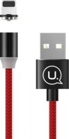 USAMS USB apa - Mágneses Lightning apa Töltőkábel - Piros