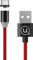 USAMS USB apa - Mágneses USB-C apa Töltőkábel - Piros