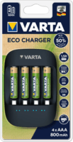 VARTA ECO 4x AA/AAA NiMH Akkumulátor Töltő + 4xAA Akkumulátor 2100mAh
