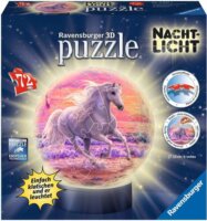 Ravensburger 3D Puzzle Éjszakai fény - lovak a tengerparton - 72 darabos