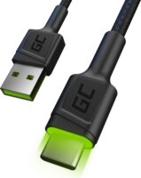 Green Cell Ray USB-A apa - USB-C apa Adat- és töltőkábel 1.2m - Fekete