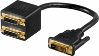 goobay DVI-D 24+1 - 2x DVI-D 24+1 Adapter kábel