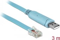 DeLOCK USB 2.0-A apa - 1 x soros RS-232 RJ45 apa Adapter kábel 3m Kék